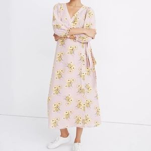 NWT Madewell linen-blend wrap dress size 0/xxs